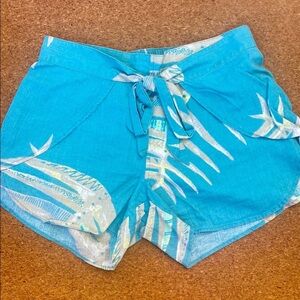Patagonia Teal and Cream Women Shorts